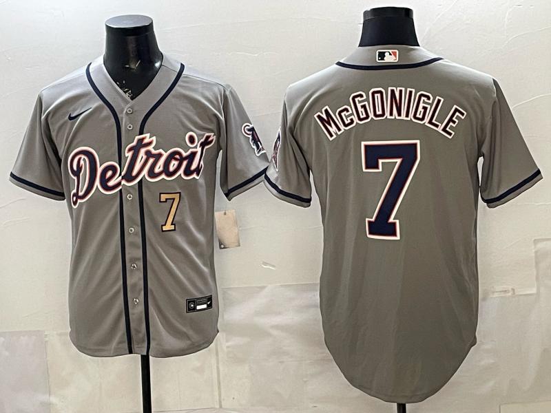 Men Detroit Tigers #7 McGonigle grey Nike 2026 MLB Jersey 0410001